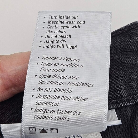 Paige Verdugo Ankle Skinny Jeans Black Women's Size 26 Mid Rise Denim Stretch - Picture 5 of 8